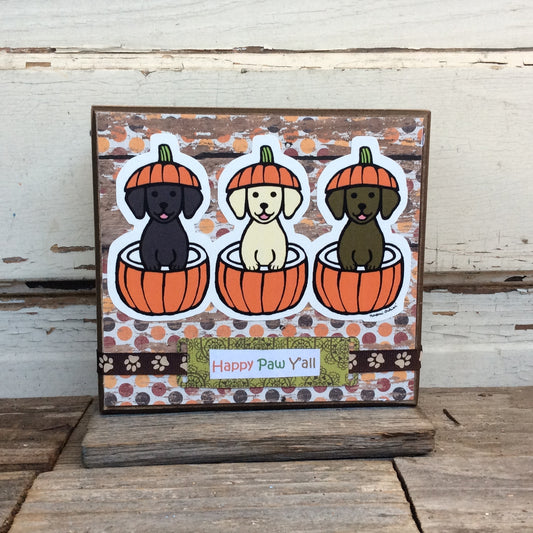 AGD Fall Decor - Happy Paw Y'all Puppy Dog Box Sign