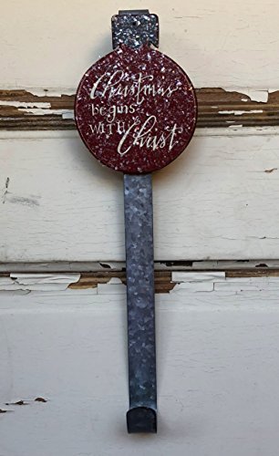 AGD Christmas Decor - Begins with Christ Bulb Ornament Wreath Door Hanger