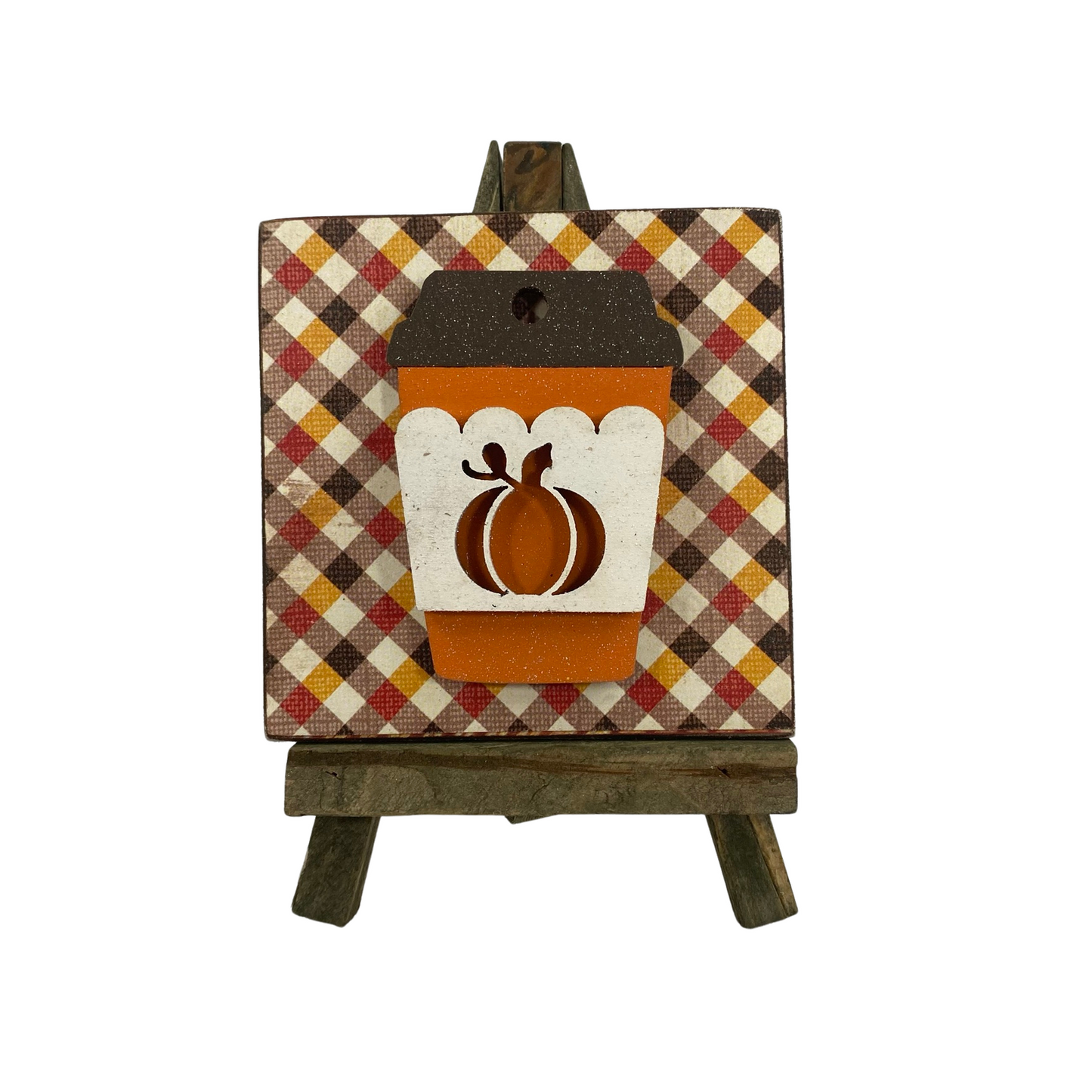 AGD Fall Decor - Pumpkin Spice 3-D Cup Easel Sign