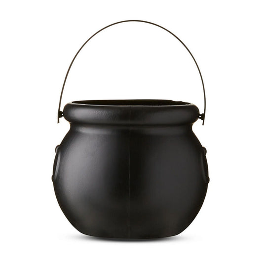 WM Halloween Supply  - Small Black Plastic Cauldron with Handle 5 inch