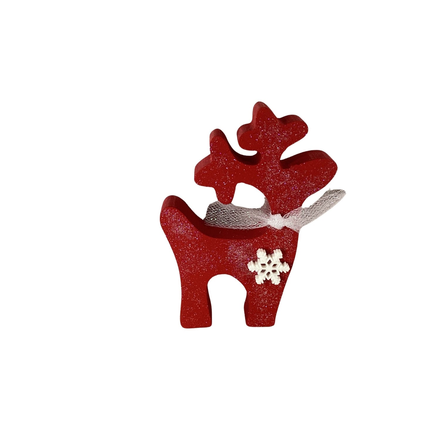 AGD Christmas Decor - Whimsy Red White Reindeer Directional Sign 2pc Set