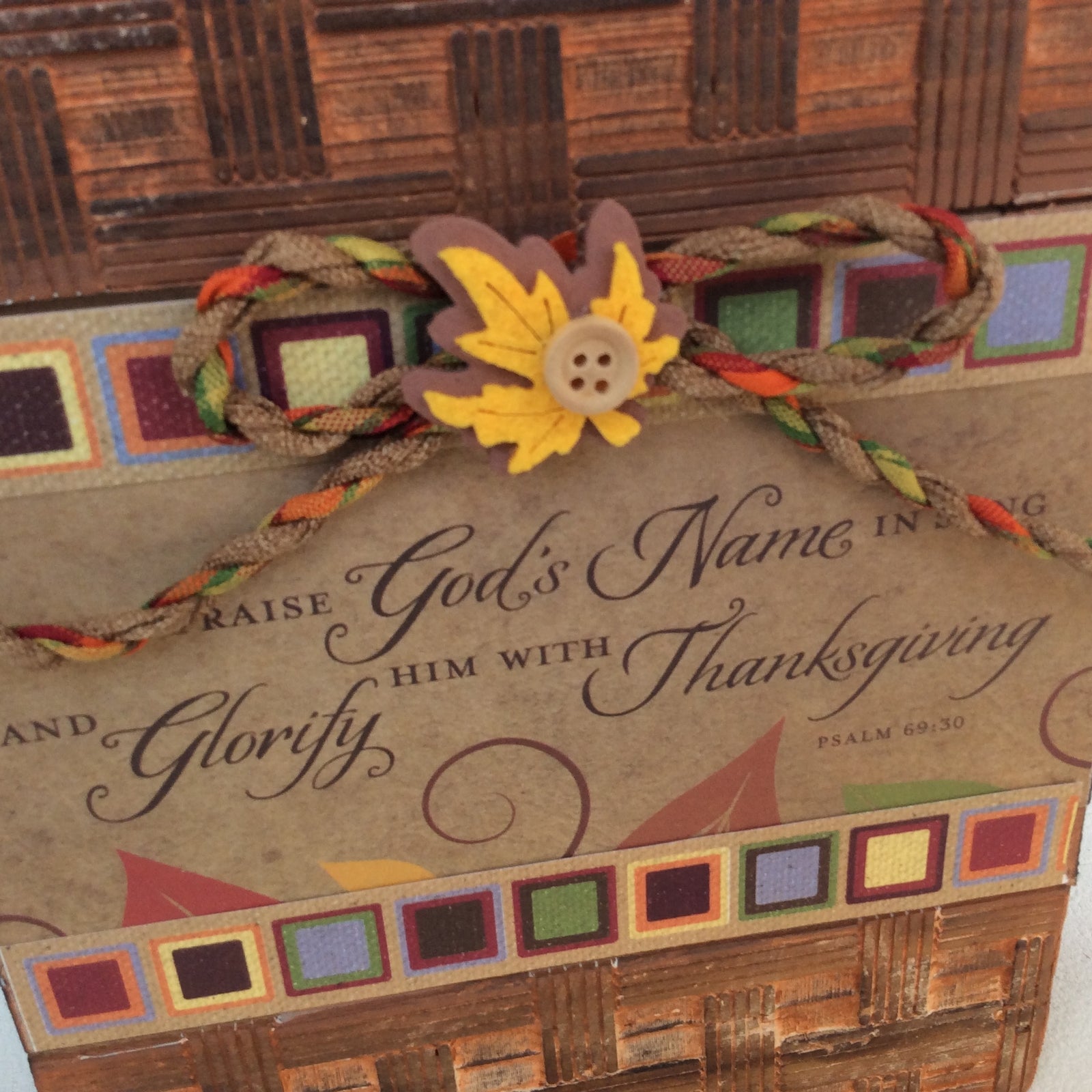 AGD Fall Decor - Praise God's Name Thanksgiving Box Sign