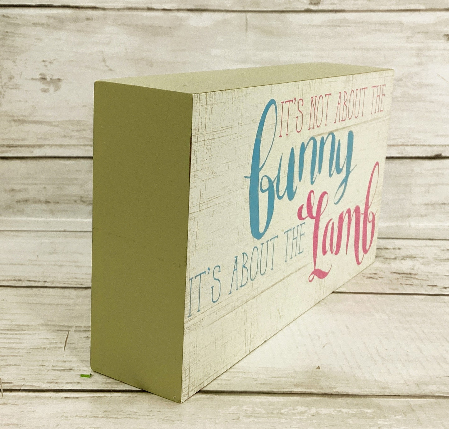 HL Easter Decor - Not the Bunny But About the Lamb Box Sign 2pc Set