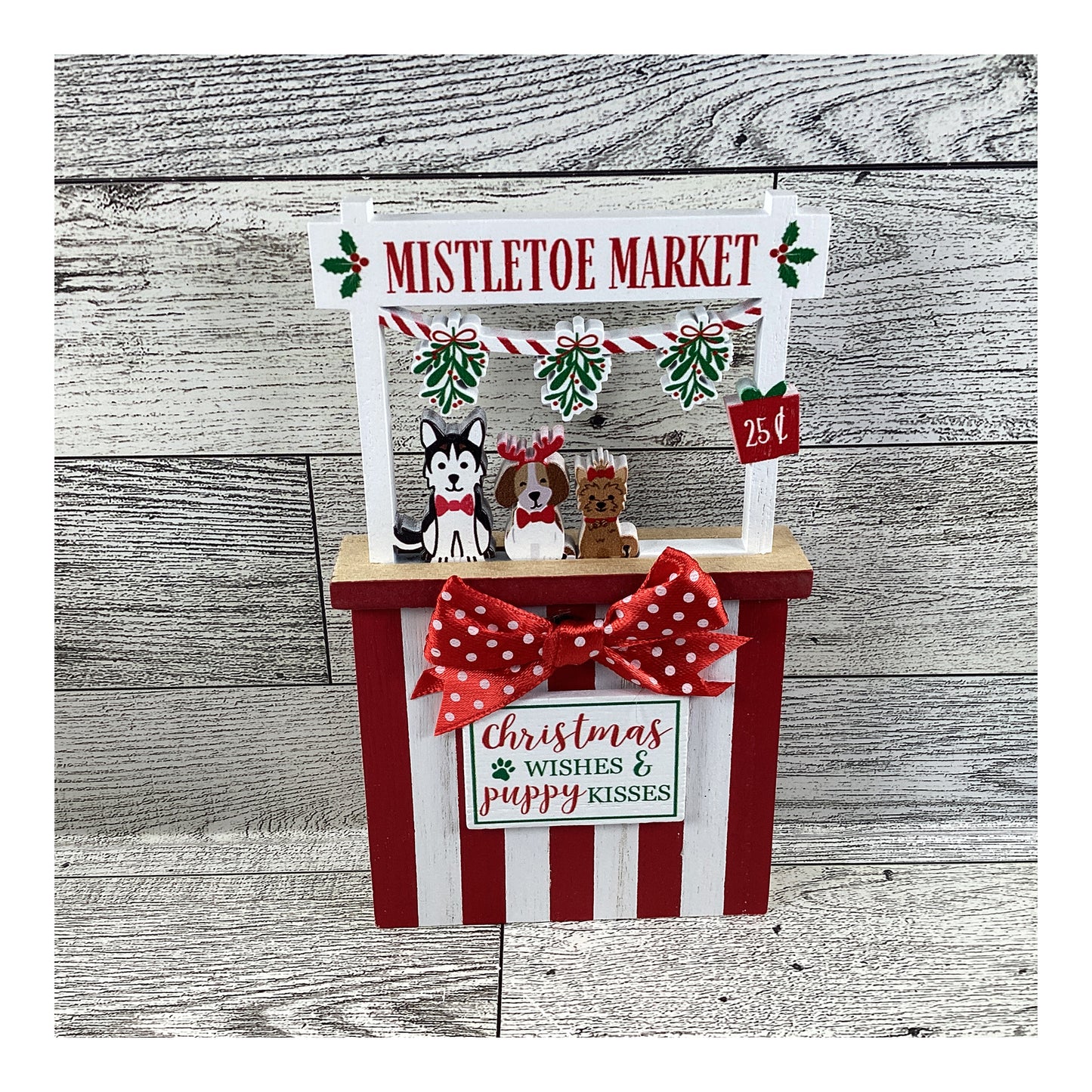 AGD Christmas Decor -Puppy Dog Santa Paw Tier Tray 3pc Set