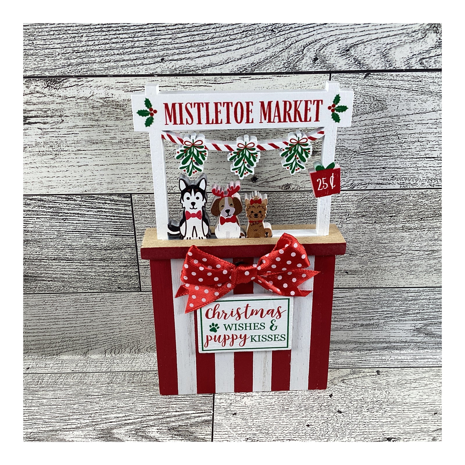 AGD Christmas Decor -Puppy Dog Santa Paw Tier Tray 3pc Set