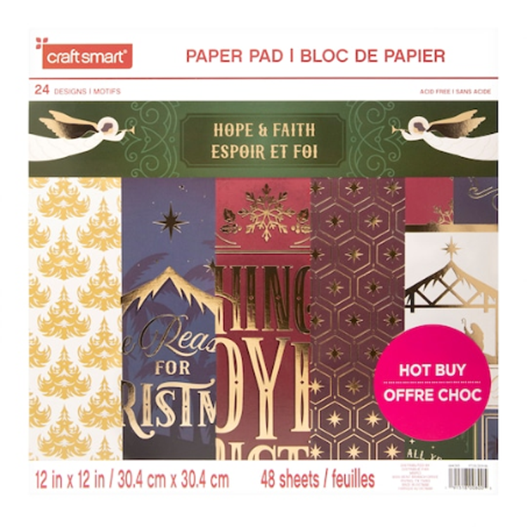 CS Christmas Craft Supply - Hope And Faith Nativity 12 x 12-inch Paper Pad
