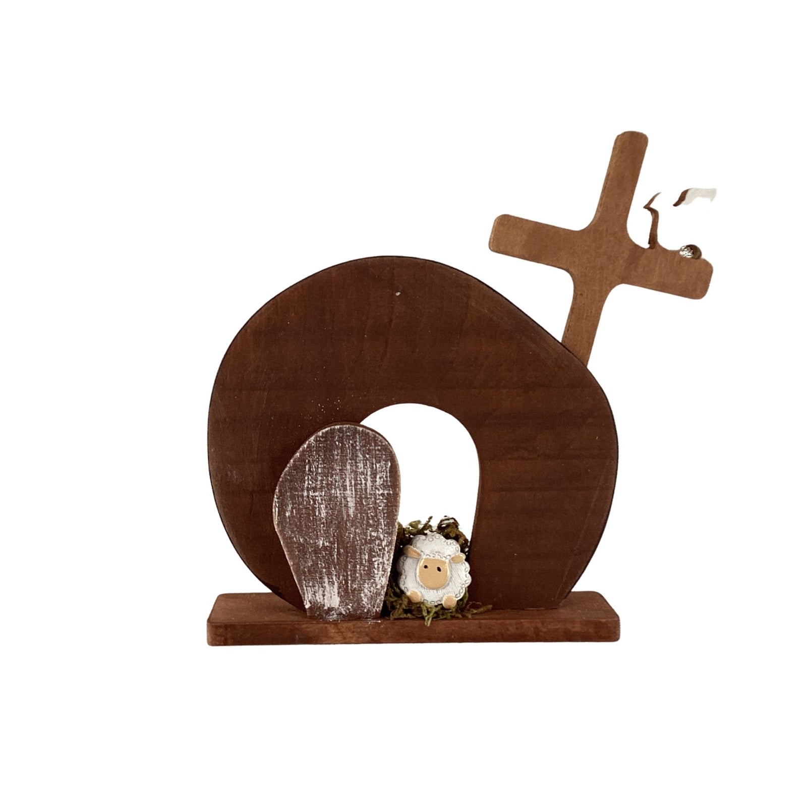 AGD Easter Decor - Jesus Lamb Resurrection Tomb Scene 4pc Set