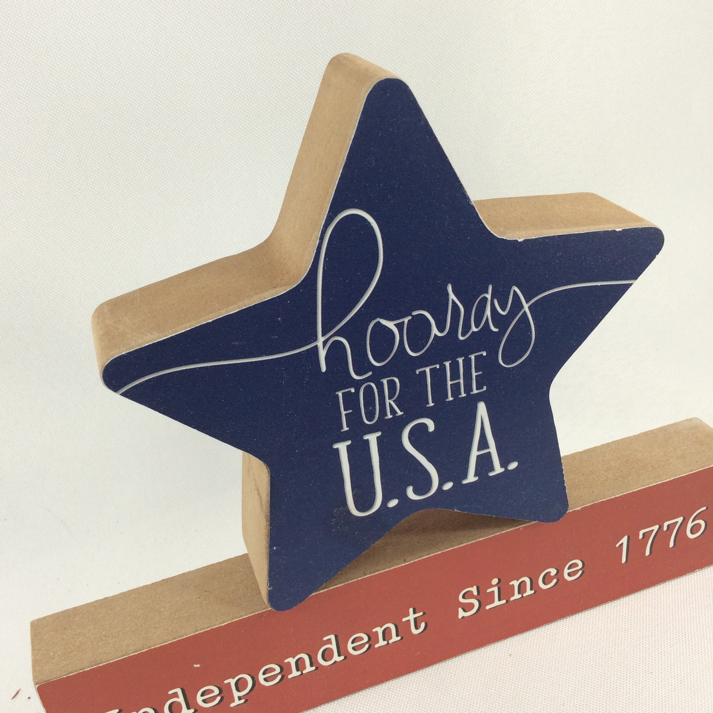 AGD Fall Decor - Hooray for the USA Chunky Wood 2pc Set