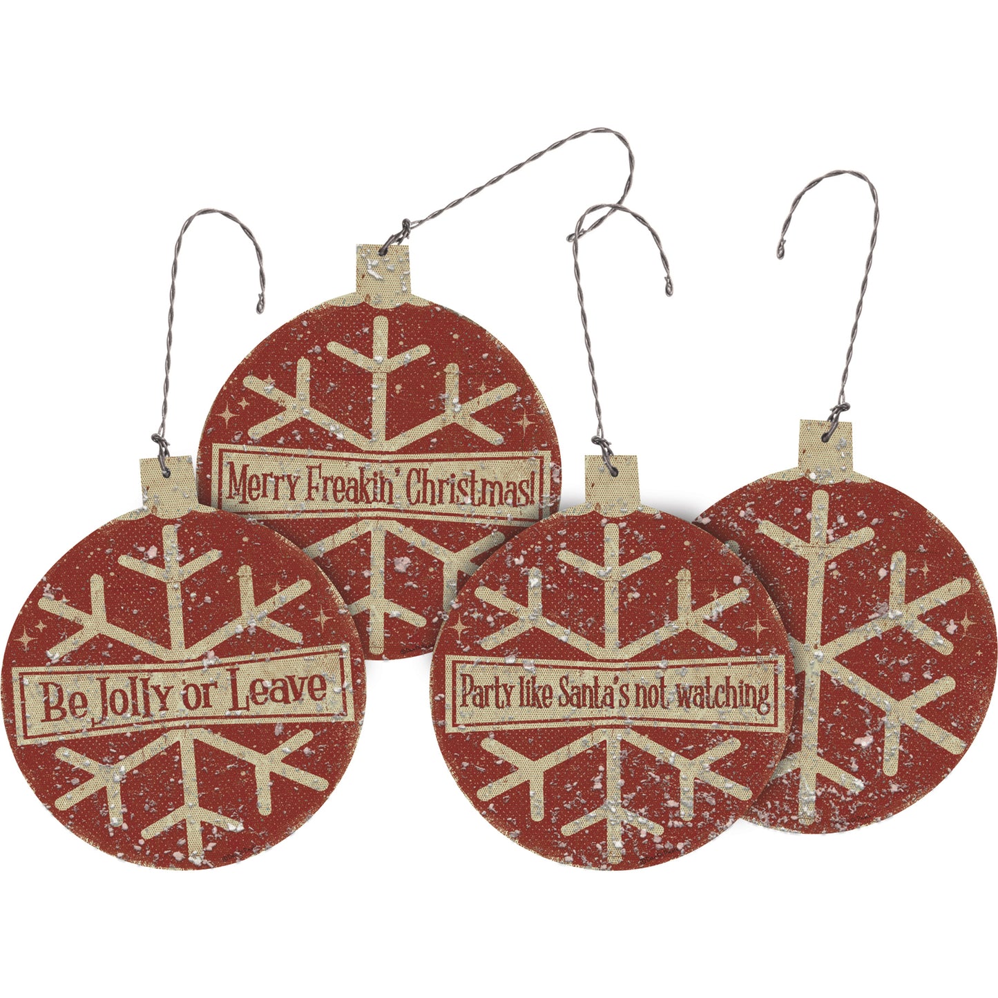 PBK Christmas Decor - Snarky Funny Ornaments 3pc Set