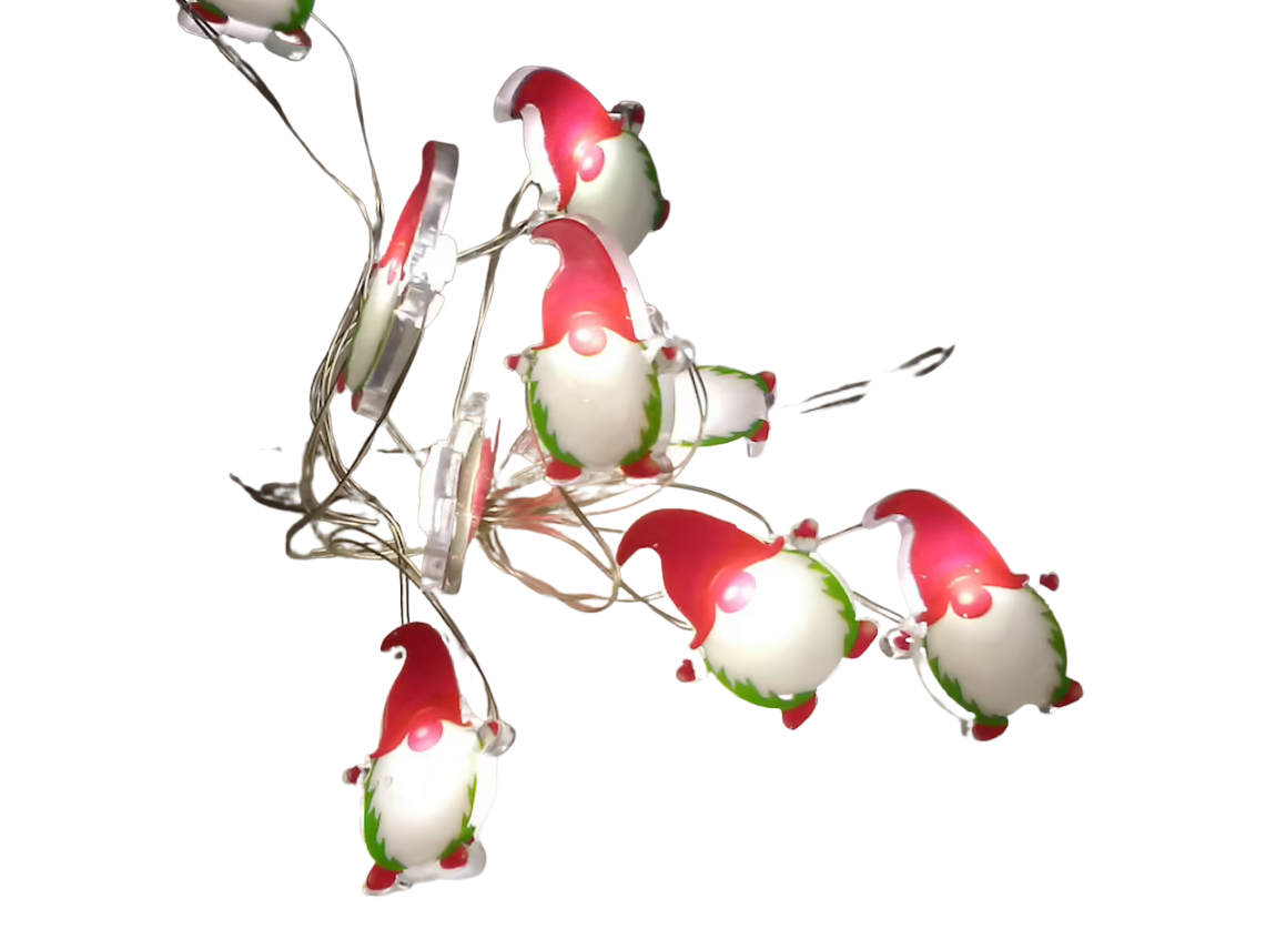 DT Christmas Decor - Santa Gnome LED Micro Lights Battery Operated