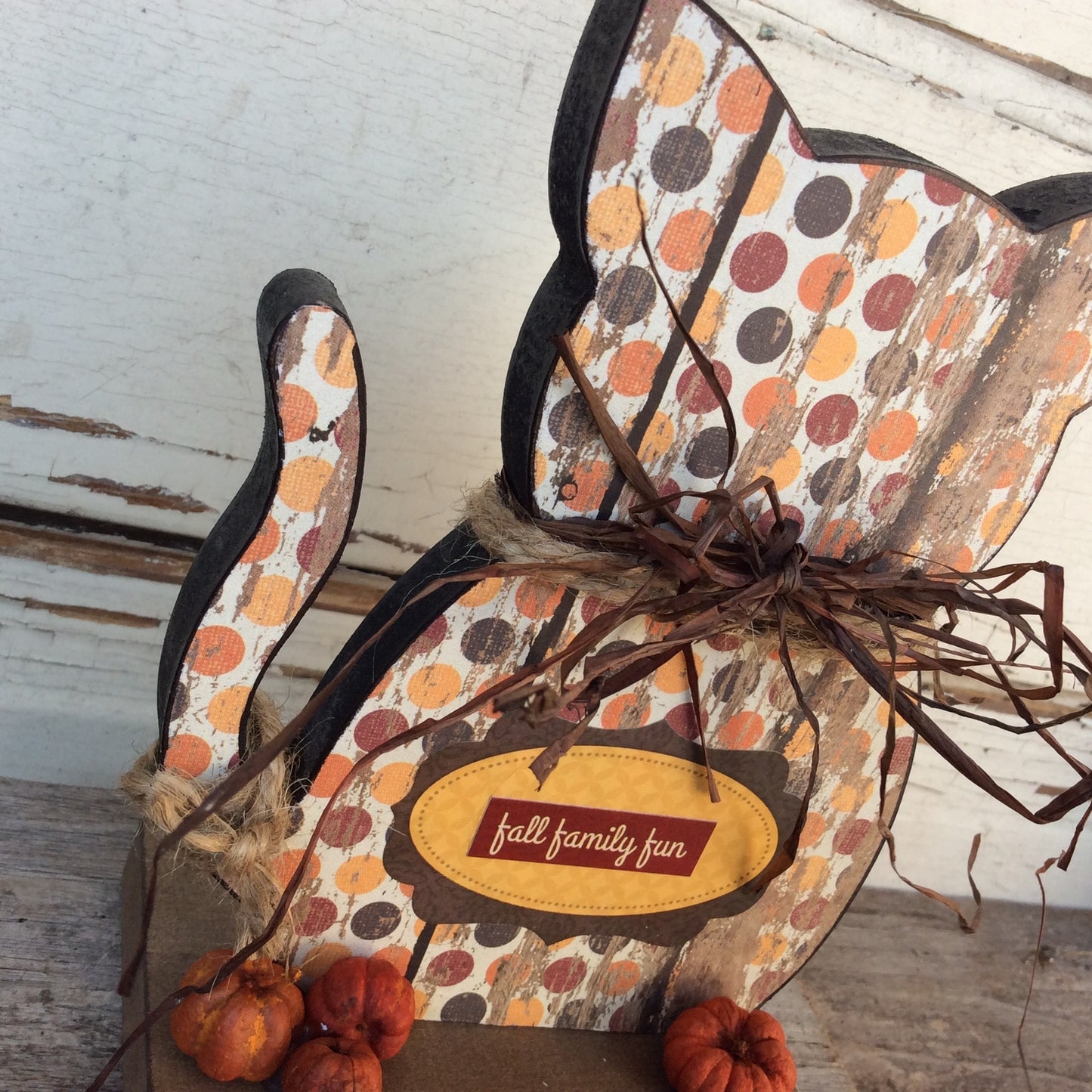 AGD Fall Decor - Fall Family Fun Wood Prim Cat