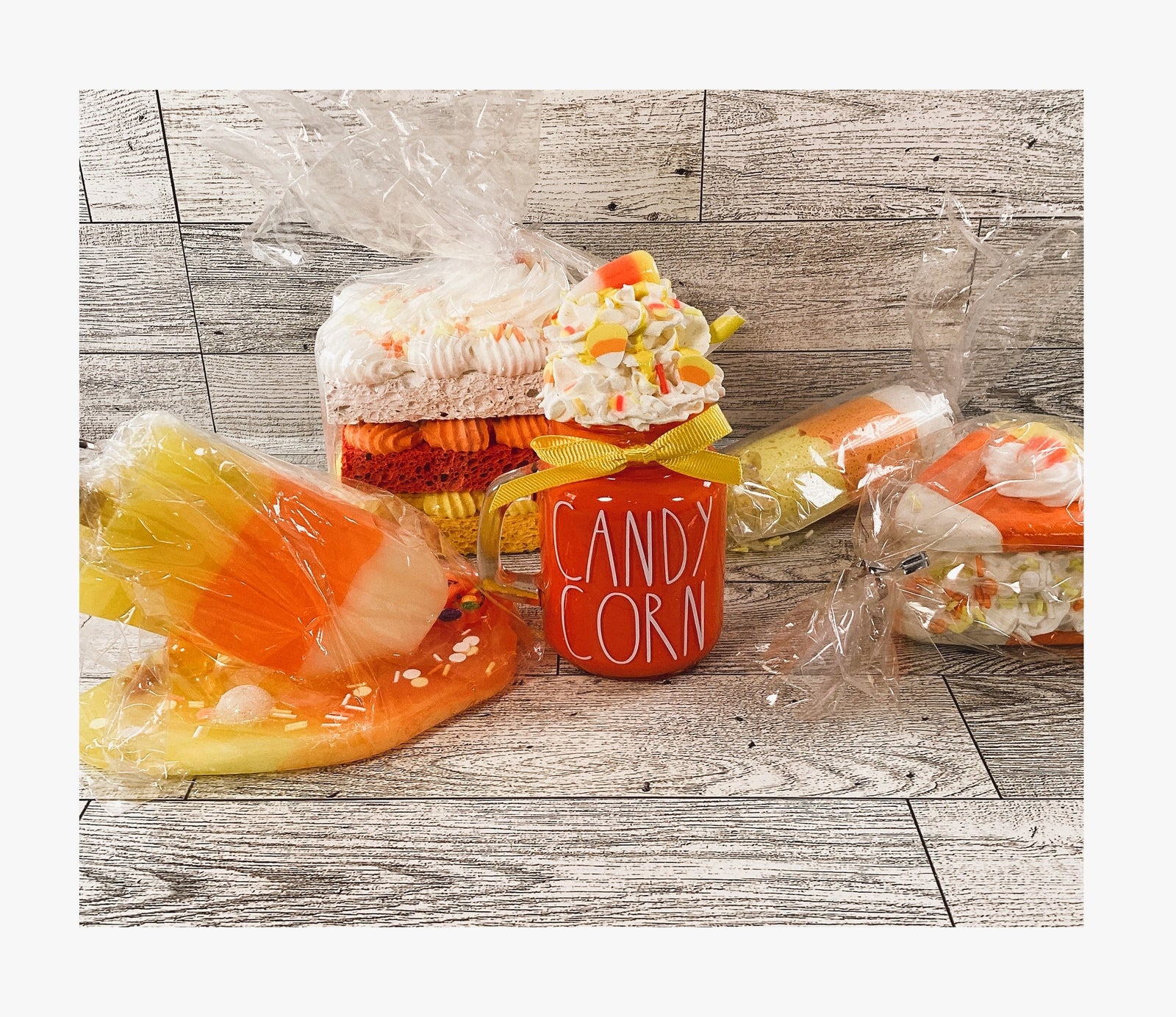AGD Halloween Decor - Fake Artificial Candy Corn Food 5pc Tier Tray Set
