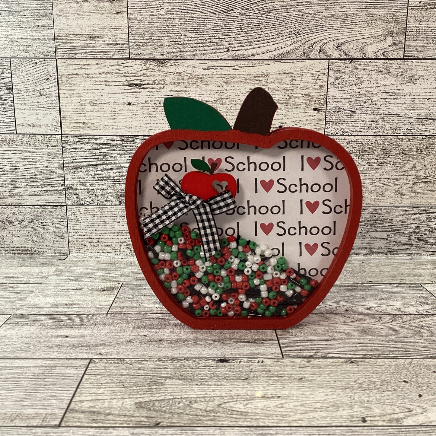 AGD Fall Decor - Teacher I Love School Chunky Wood Shaker Sitter