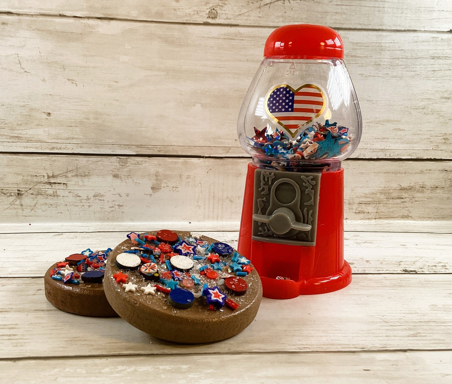 AGD Patriotic Decor - July 4th Theme Gumball Fake Cookie 3pc Set