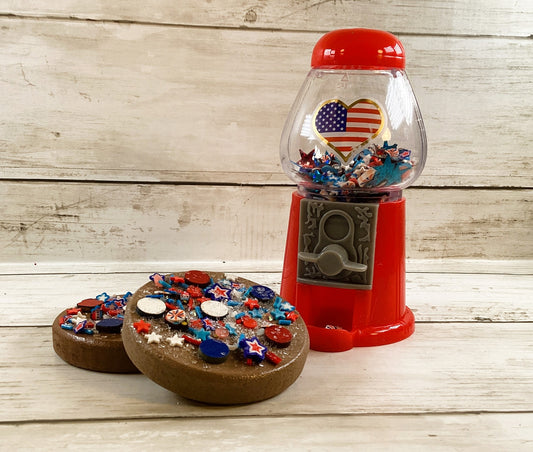 AGD Patriotic Decor - July 4th Theme Gumball Fake Cookie 3pc Set