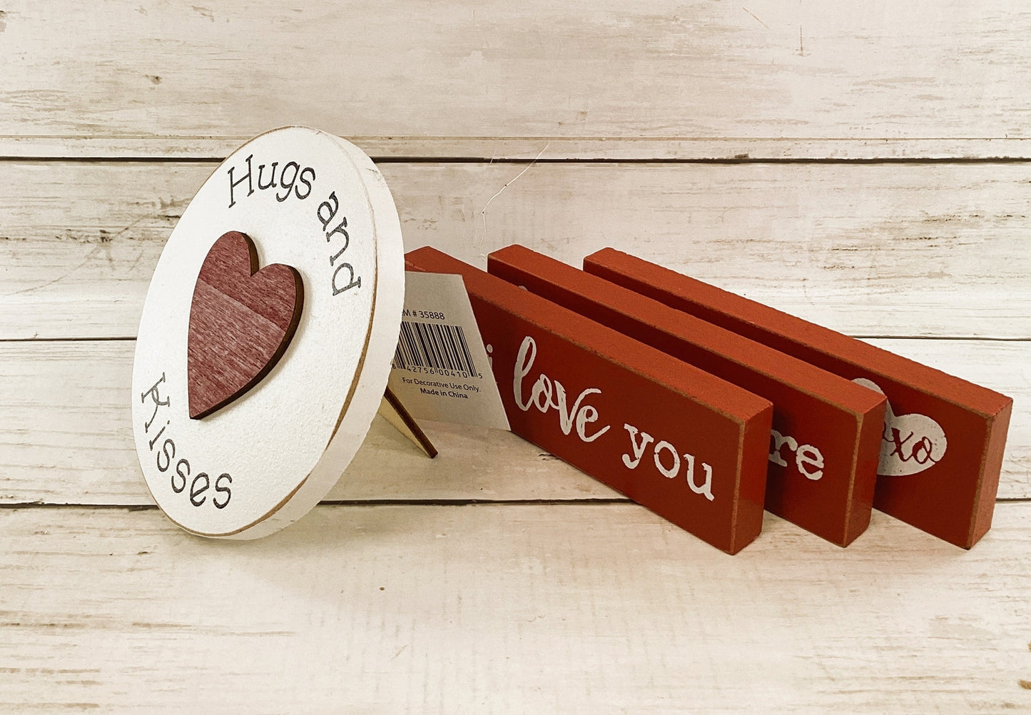 CWI Valentines Decor - Love Be Mine Mini Sticks Easel Sign 4pc