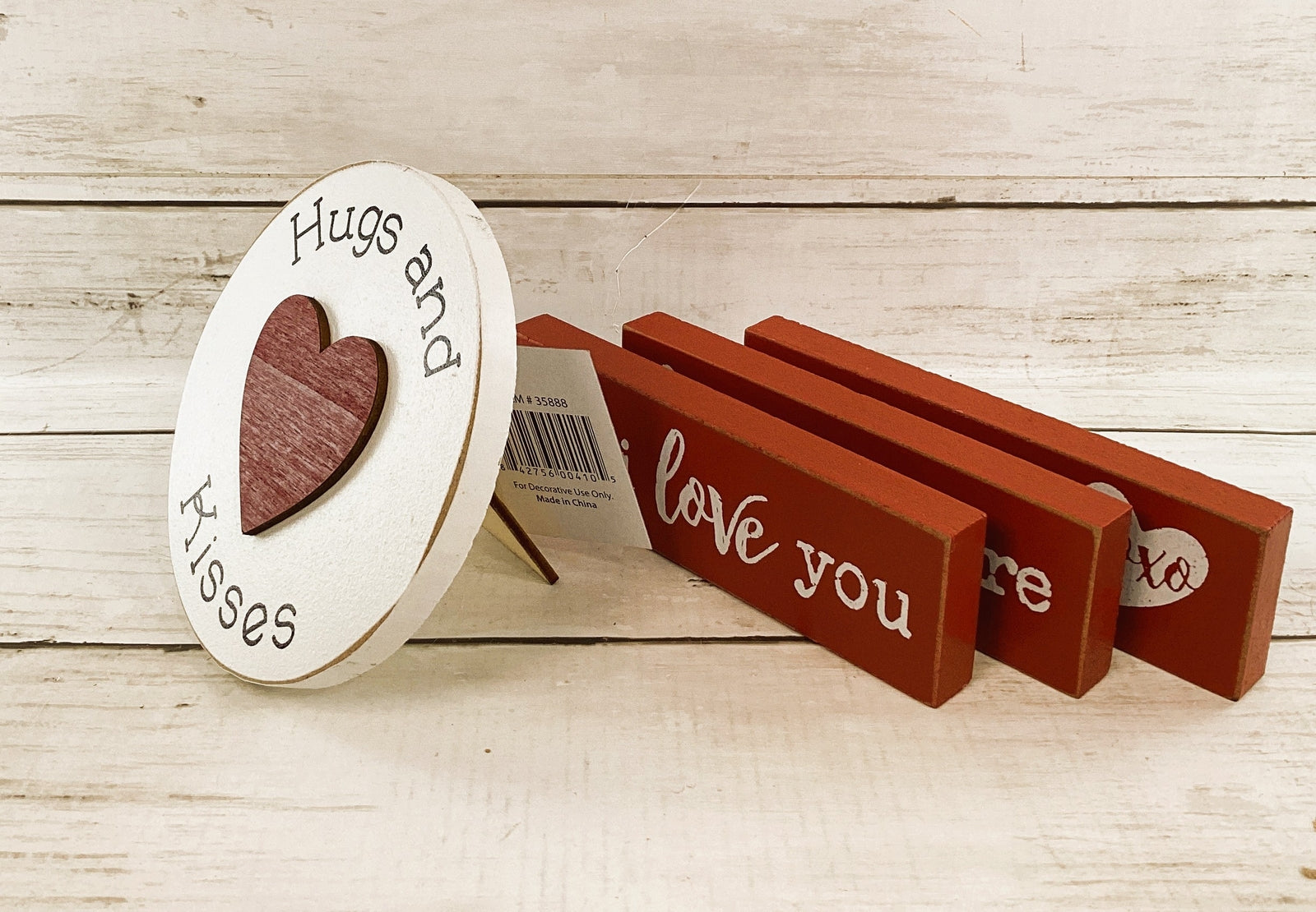 CWI Valentines Decor - Love Be Mine Mini Sticks Easel Sign 4pc