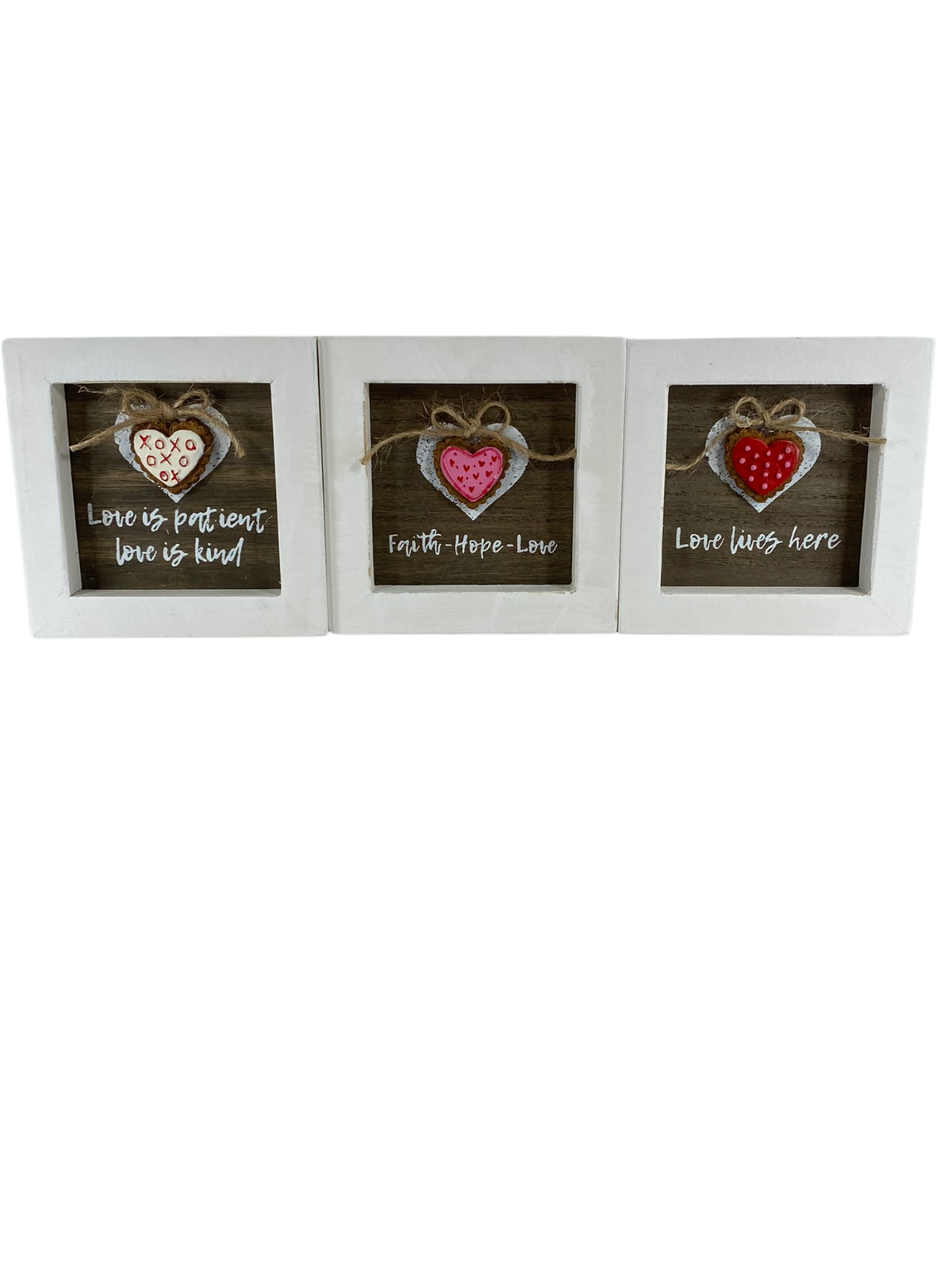 AGD Valentines - Faith Hope Love Is Patient Lives Here 3pc Signs