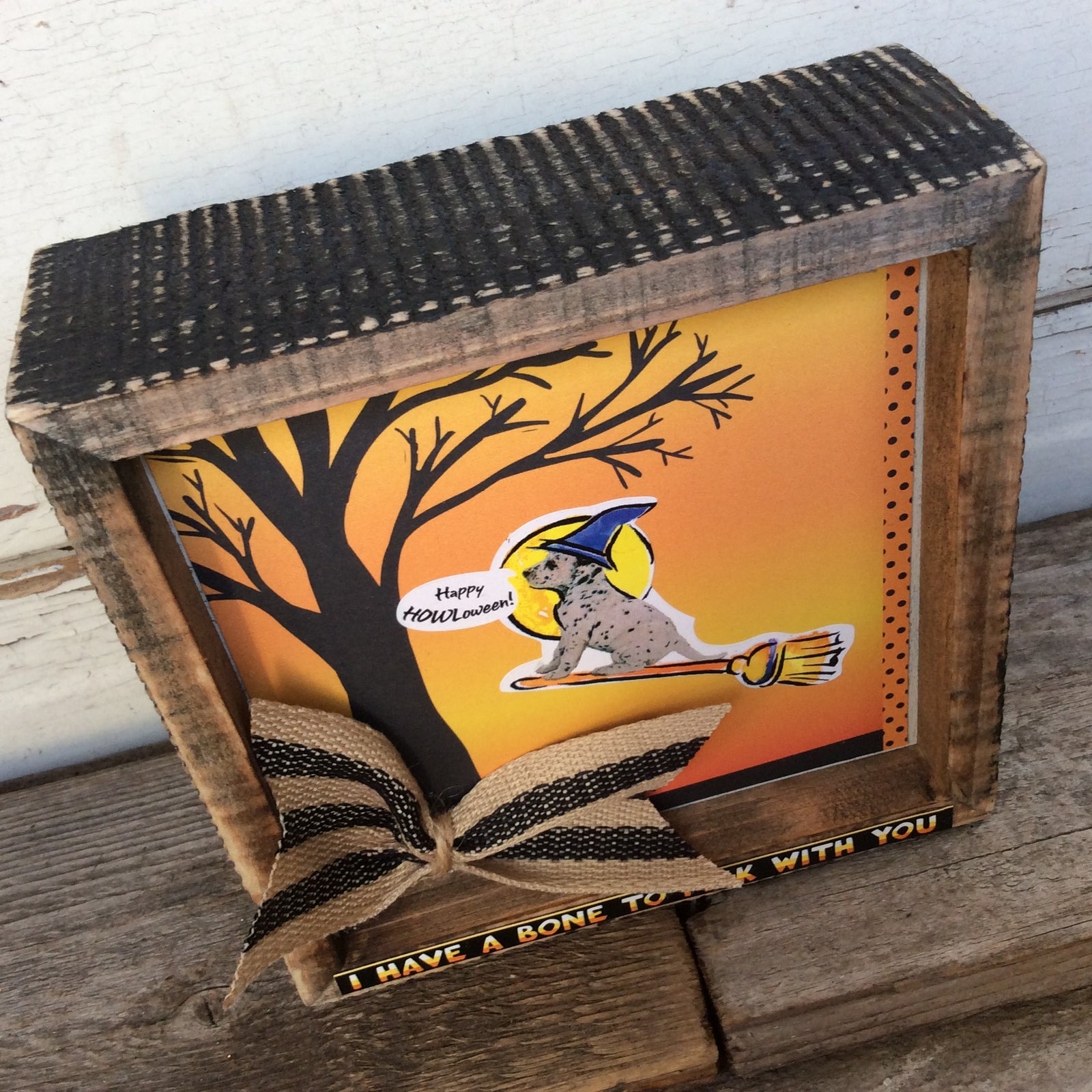 AGD Halloween Decor - Howloween Dog Bone Box Sign