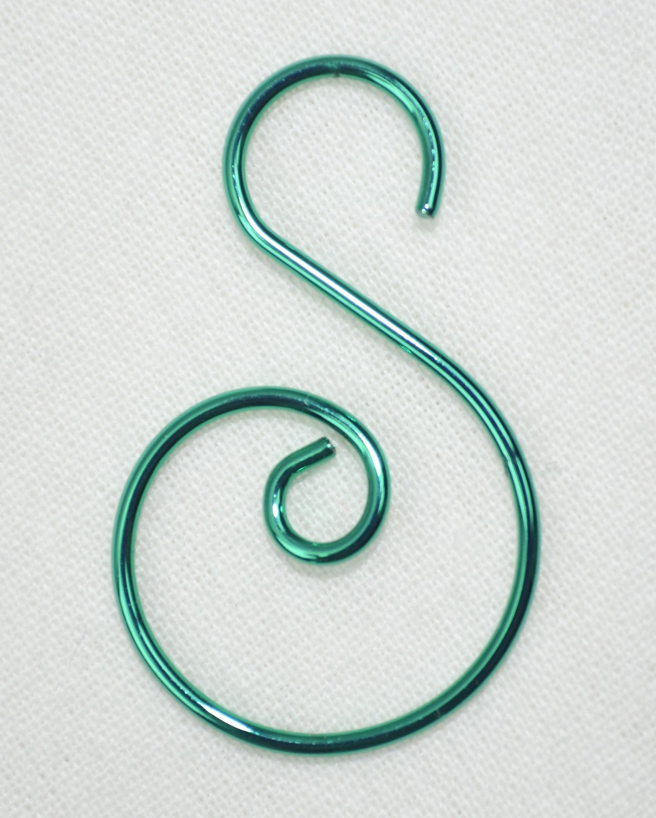 AGO Miniature Small Christmas Tree Scroll Wire Ornament Hook 1.25" 12pcs - GREEN