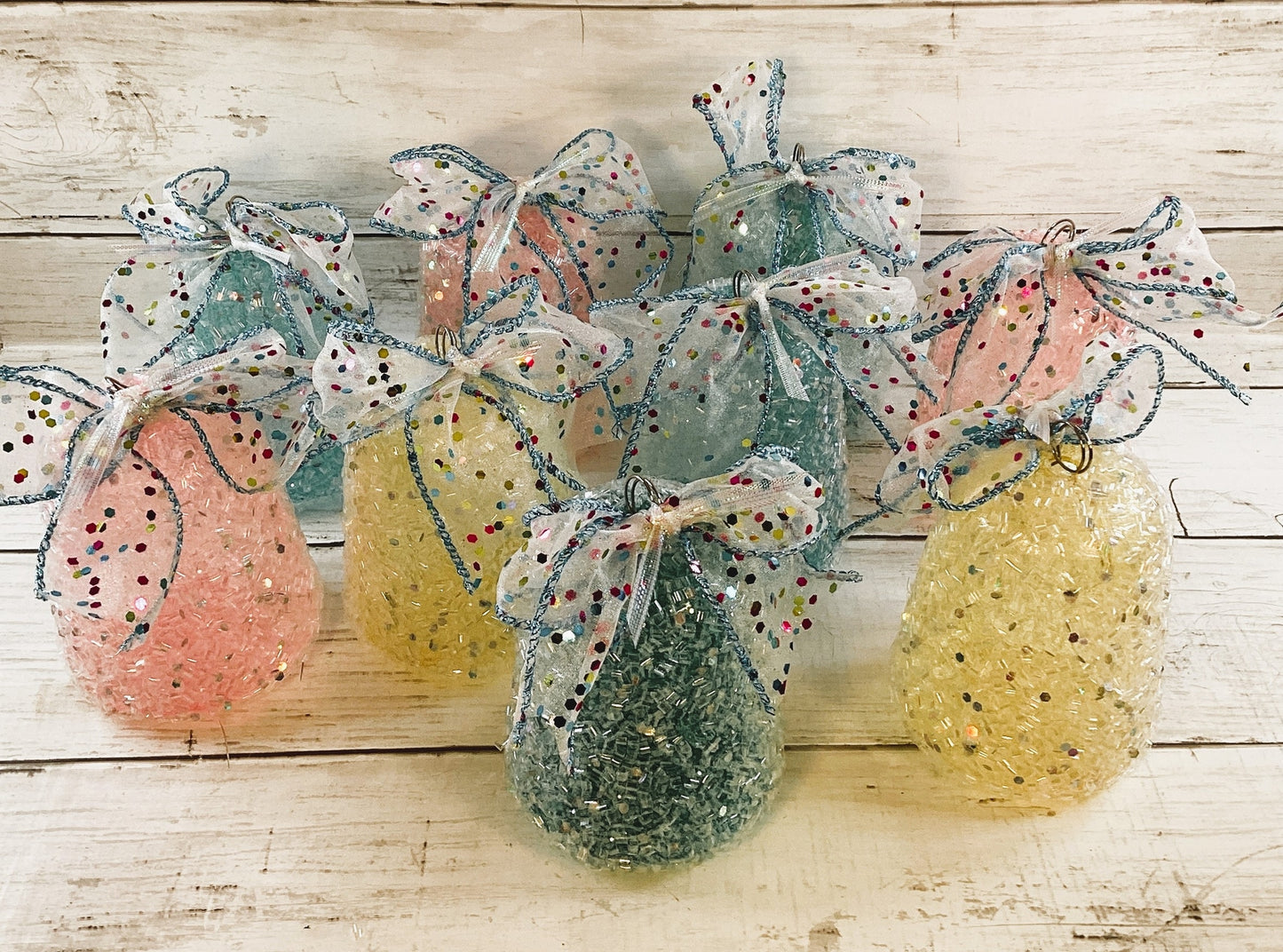 AGD Christmas Decor - Pastel 4-inch Gumdrop Ornaments 9pc Set