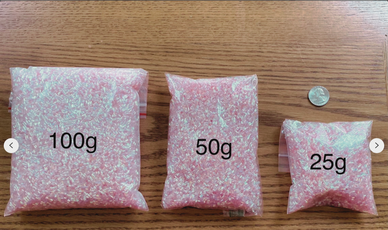 AGD Craft Supply -Crispy Bingsu Straw Beads Tube Confetti 25g Pastel Pink