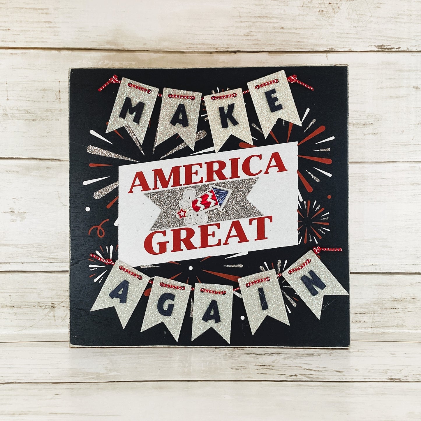 AGD Patriotic Decor - MAGA Make America Great Again Box Sign