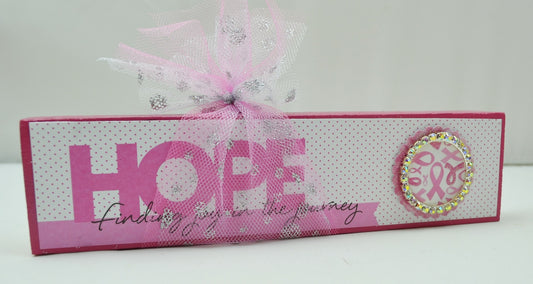 AGD Cancer Support Decor - Pink Hope Block Sitter