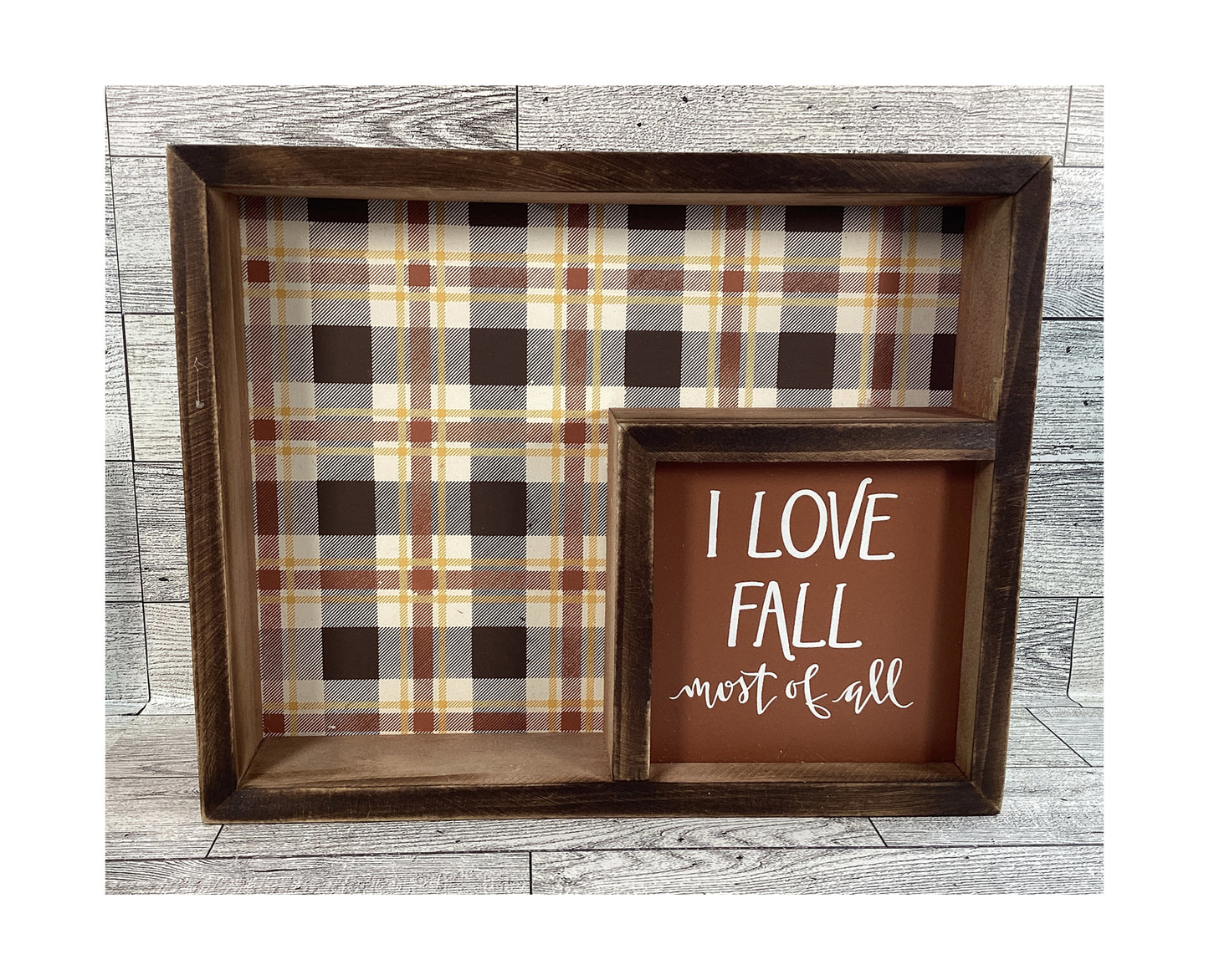 AGD  Fall Decor - 3D Trees Love Fall Most Of All Inset Shadow Box Sign