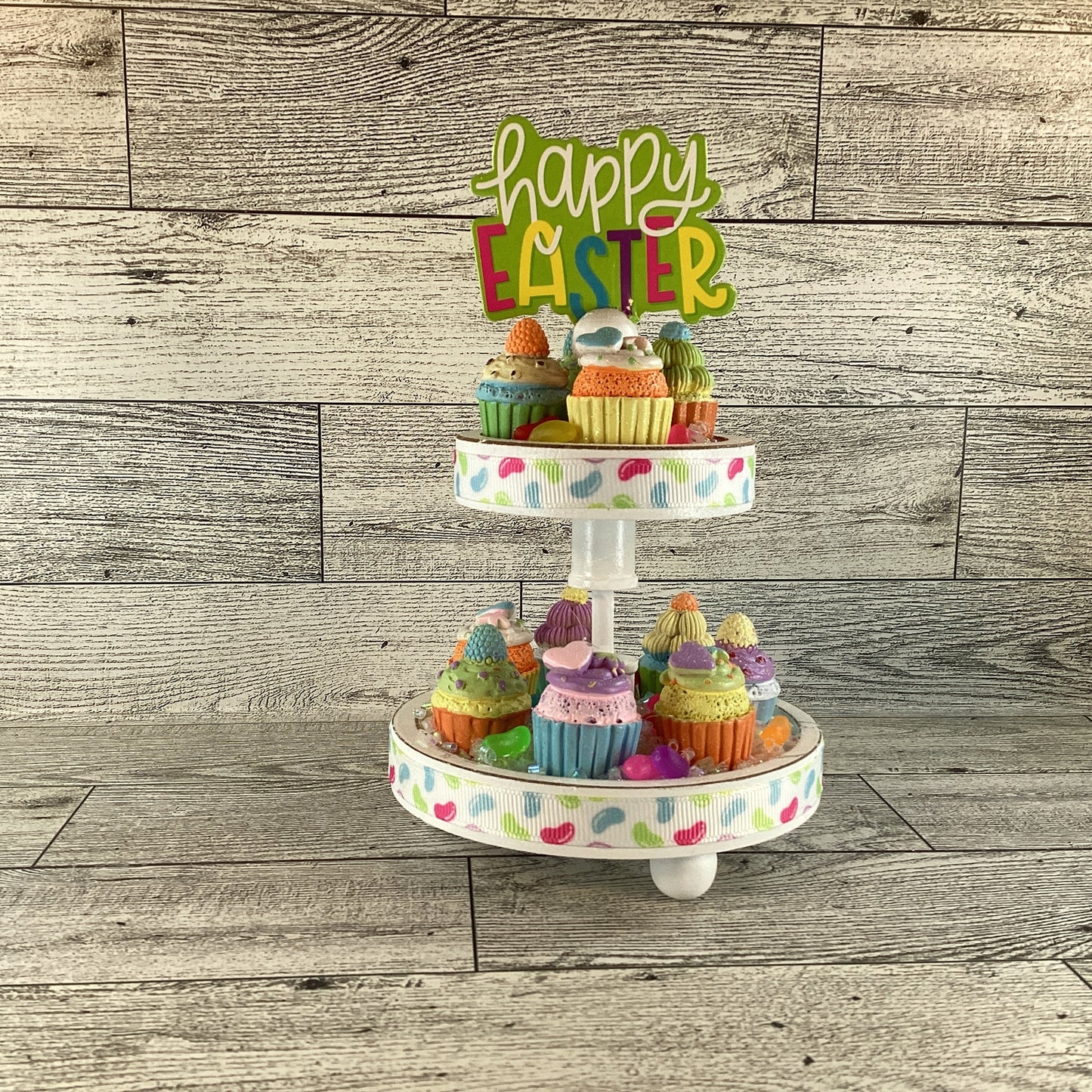 AGD Easter Decor - Small Miniature Cupcake Tier Tray Display