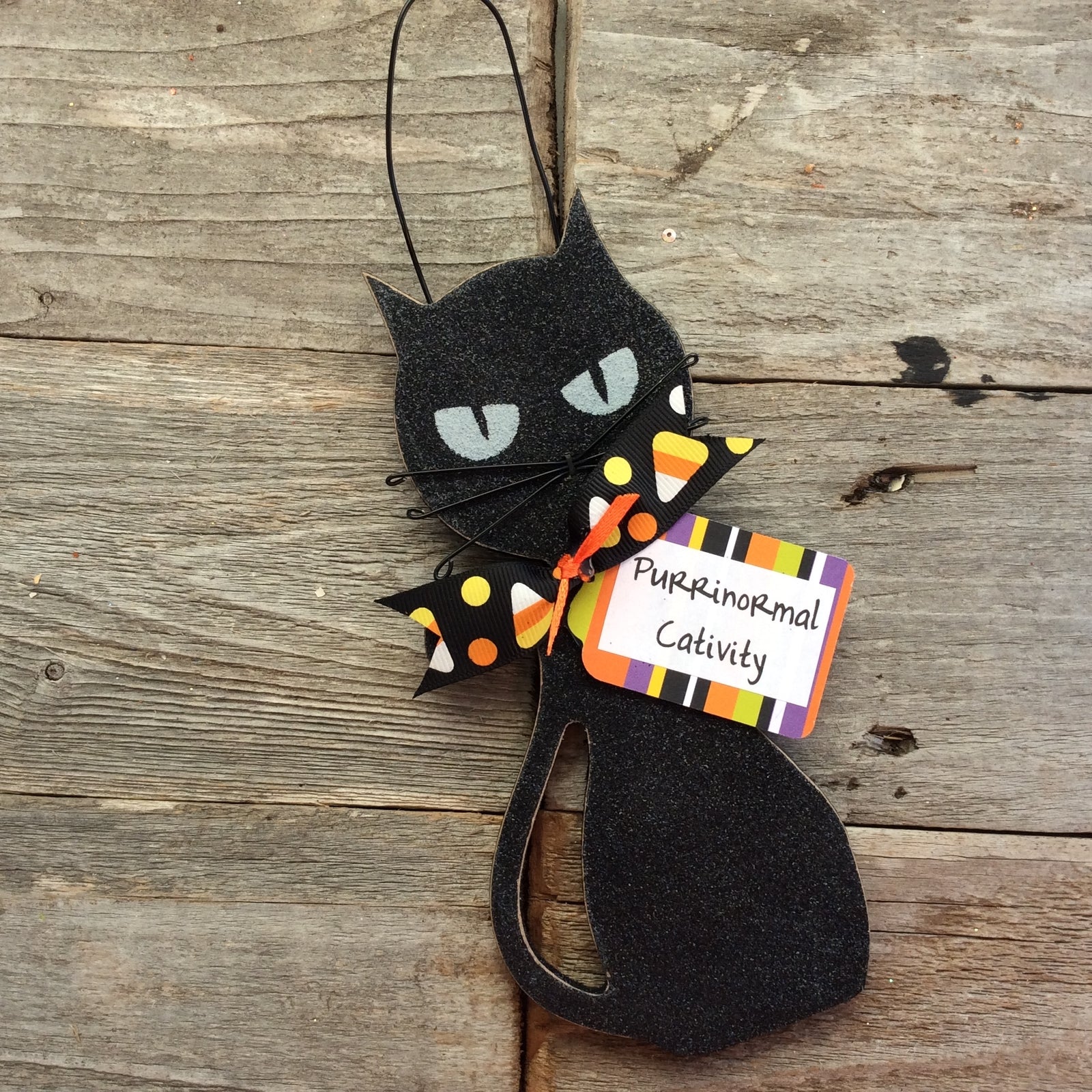 AGD Halloween Decor - Black Cat Purrinormal Cativity Ornament