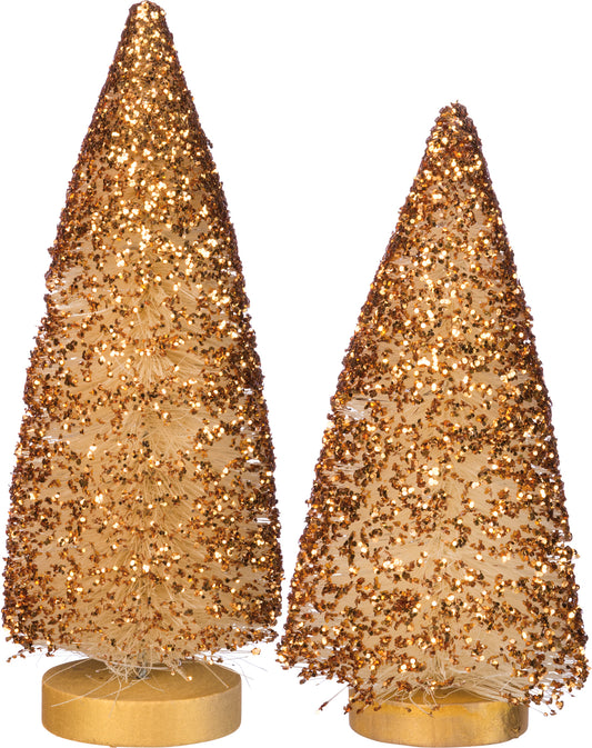 PBK Christmas Decor - Copper Sisal Trees 2pc Set.