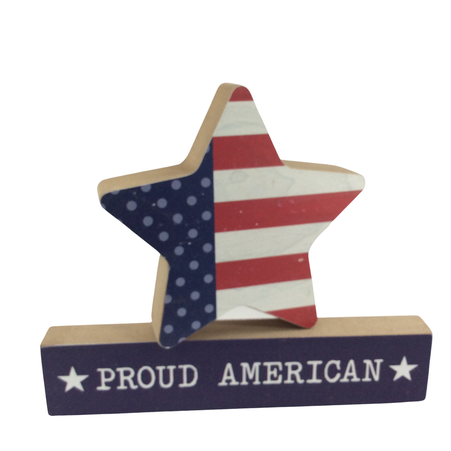 AGD Fall Decor -  This Family is Patriotic Chunky Wood 2pc Set