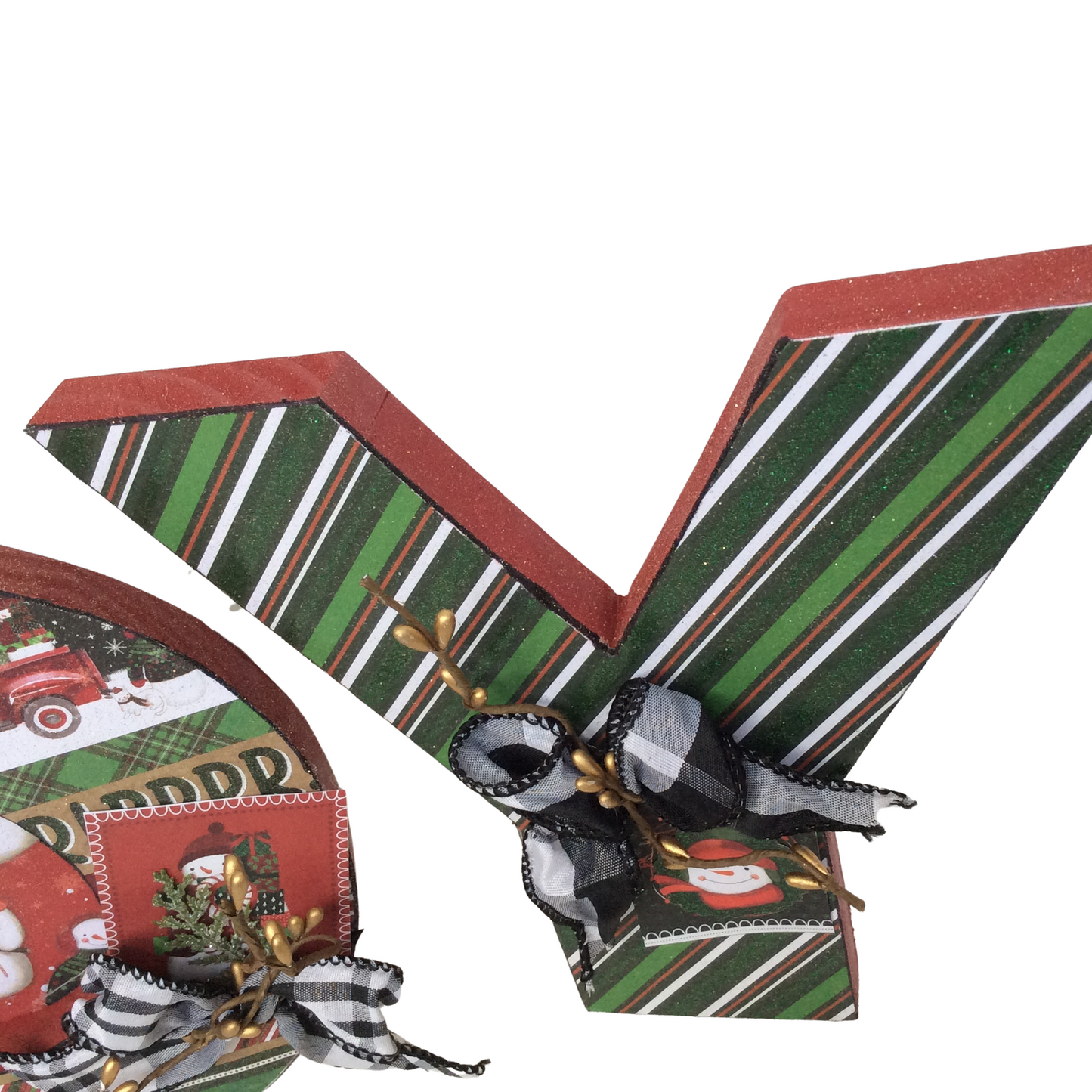 AGD Christmas Decor - Snowman Chunky Joy Letters Tabletop Sign