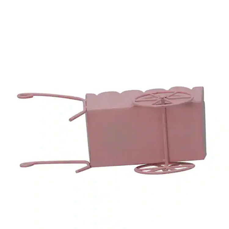 Michaels Decor Spring - Pink Scalloped Metal Cart 12-inch