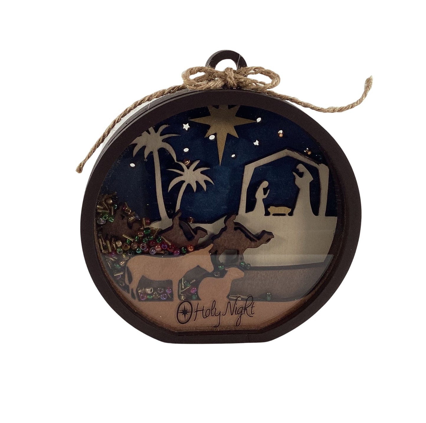 AGD Christmas Decor -  Nativity Layered Scene Chunky Wood Shaker