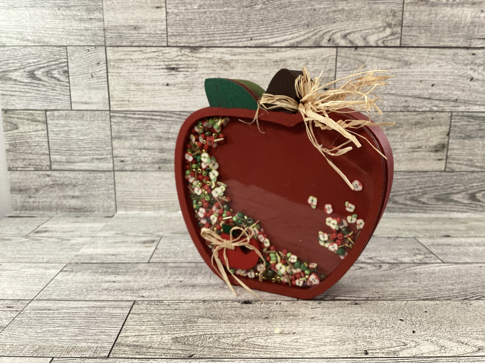 AGD Fall Decor - Teacher Harvest Apple Fall Chunky Wood Shaker Sitter