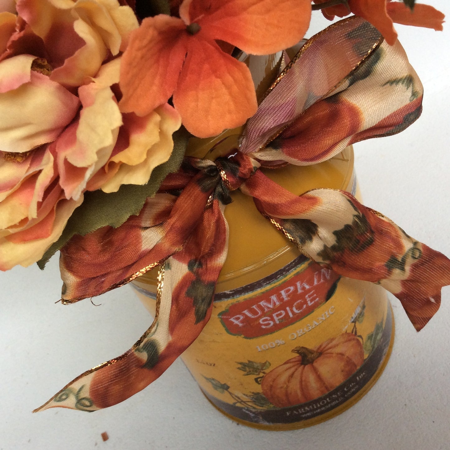 AGD Fall Decor - Pumpkin Spice Milk Can Filled Artificial Floral Display