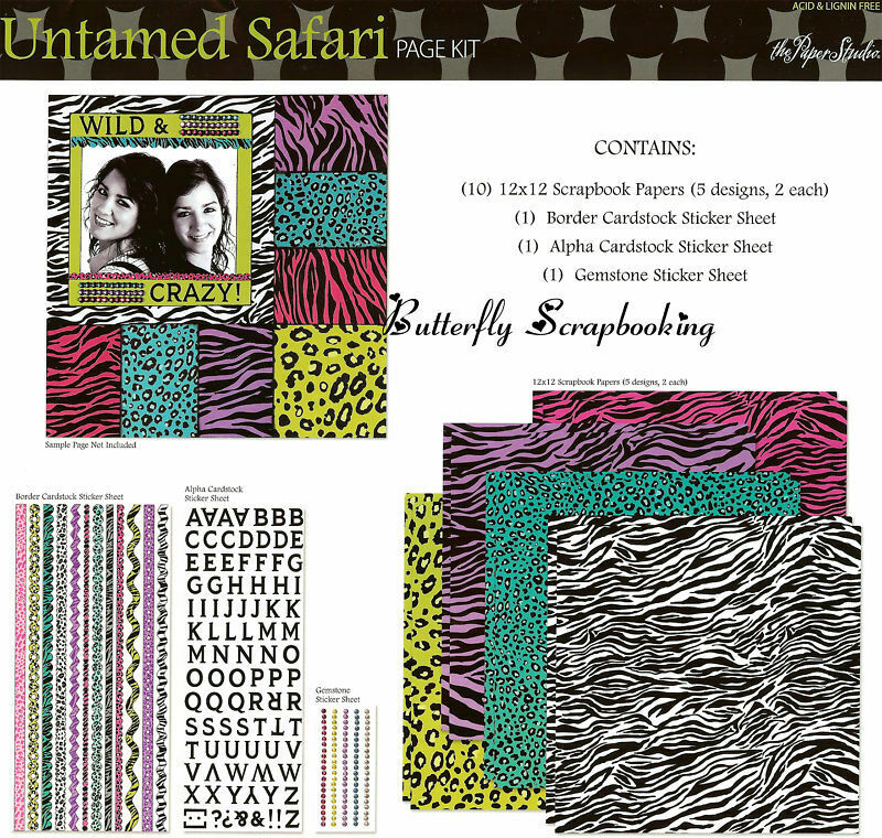 Paper Studio Scrapbook Paper – Untamed Safari Page Kit