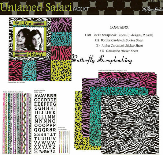 Paper Studio Scrapbook Paper – Untamed Safari Page Kit