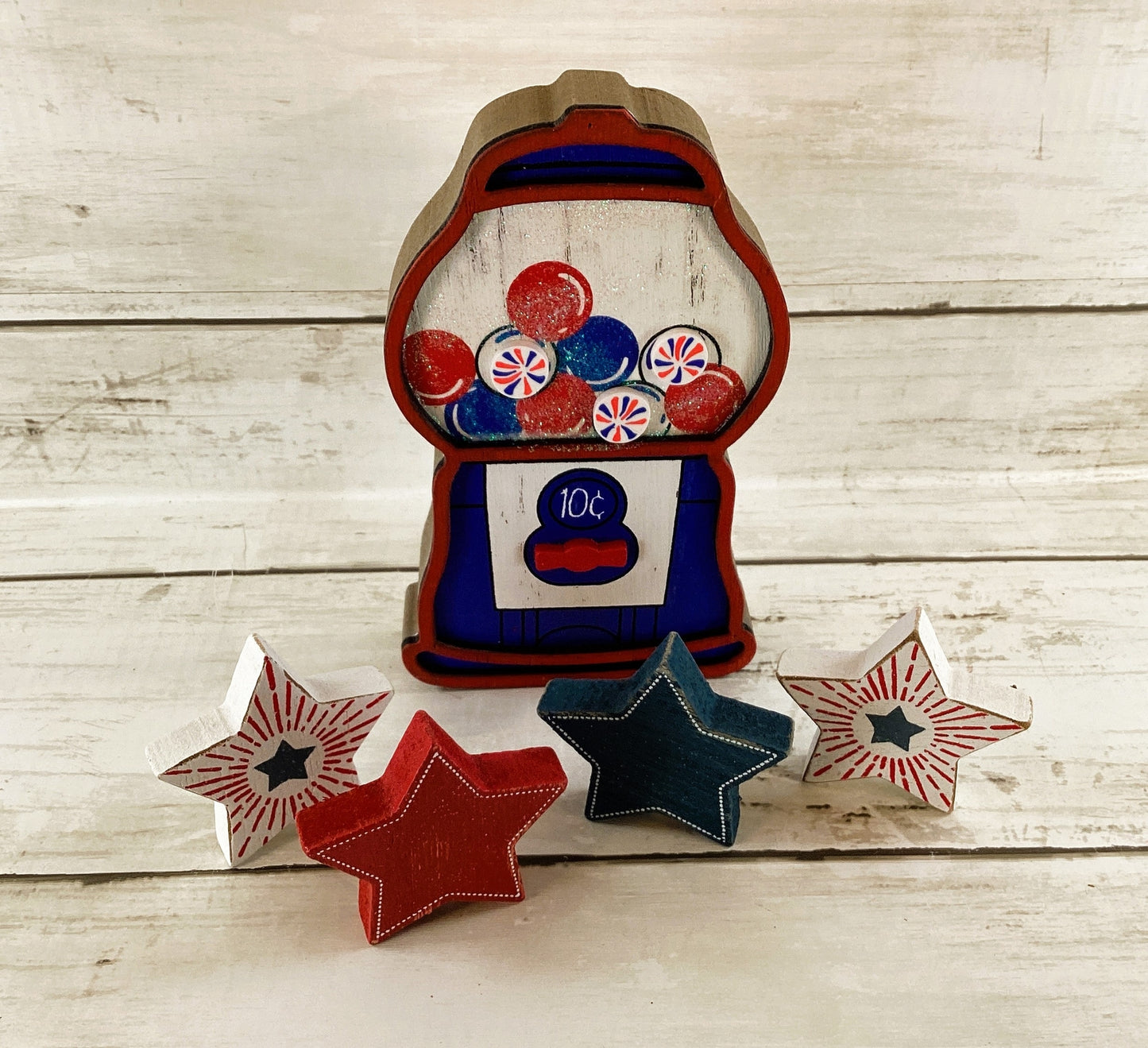 AGD Patriotic Decor - July 4th Theme Gumball Popsicle Star 5pc Set