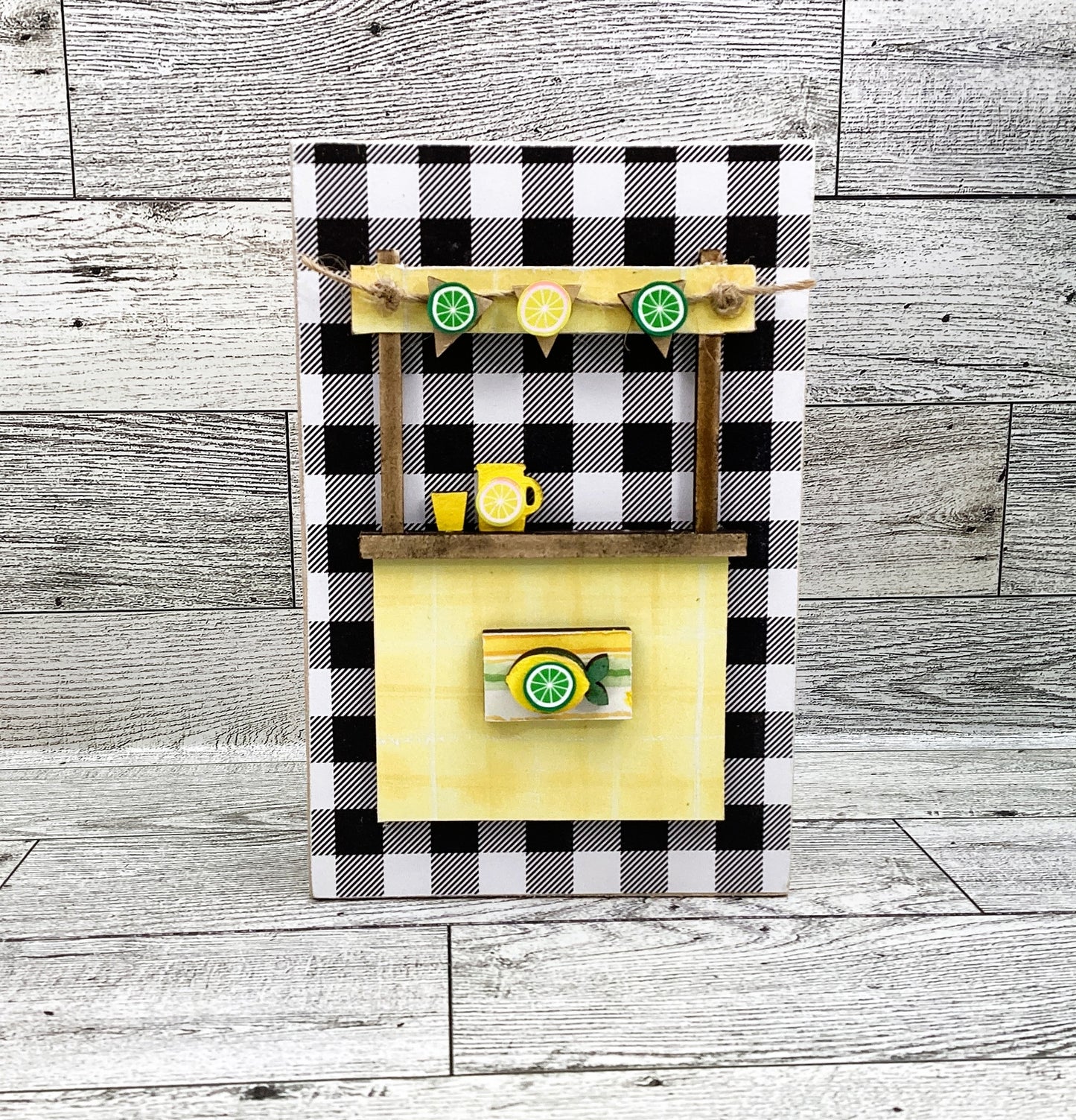 Summer Decor Lemon Theme Booth Stand Lemonade Sign Tier Tray 2pc Set