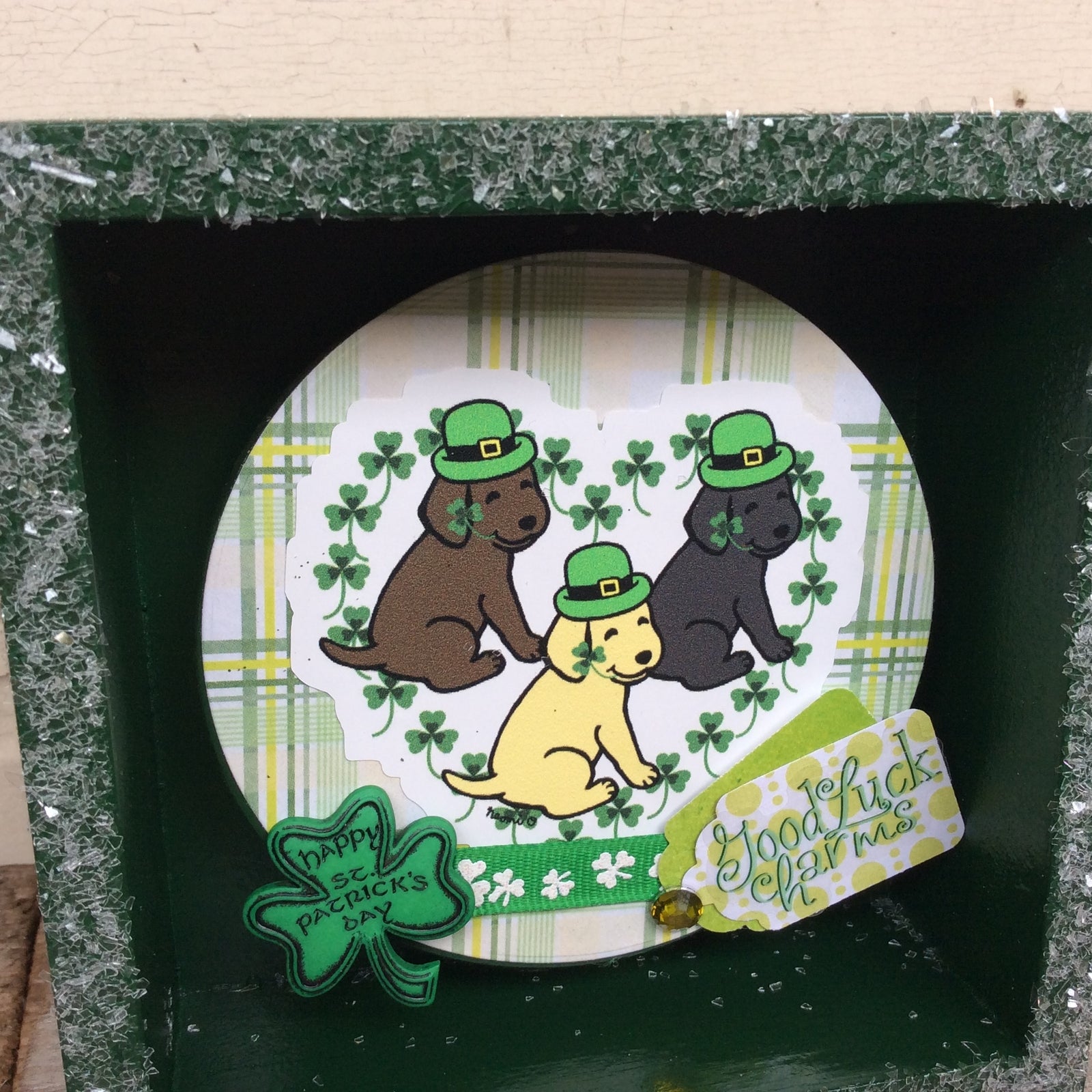 AGD St Patrick's Decor -  Good Lucky Charms Puppy Dog Sign