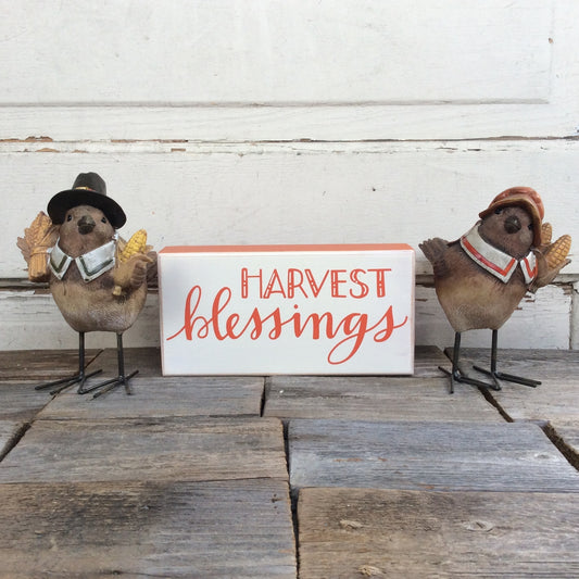 AGD Fall Decor - Harvest Blessings Birds 3pc Bundle Set