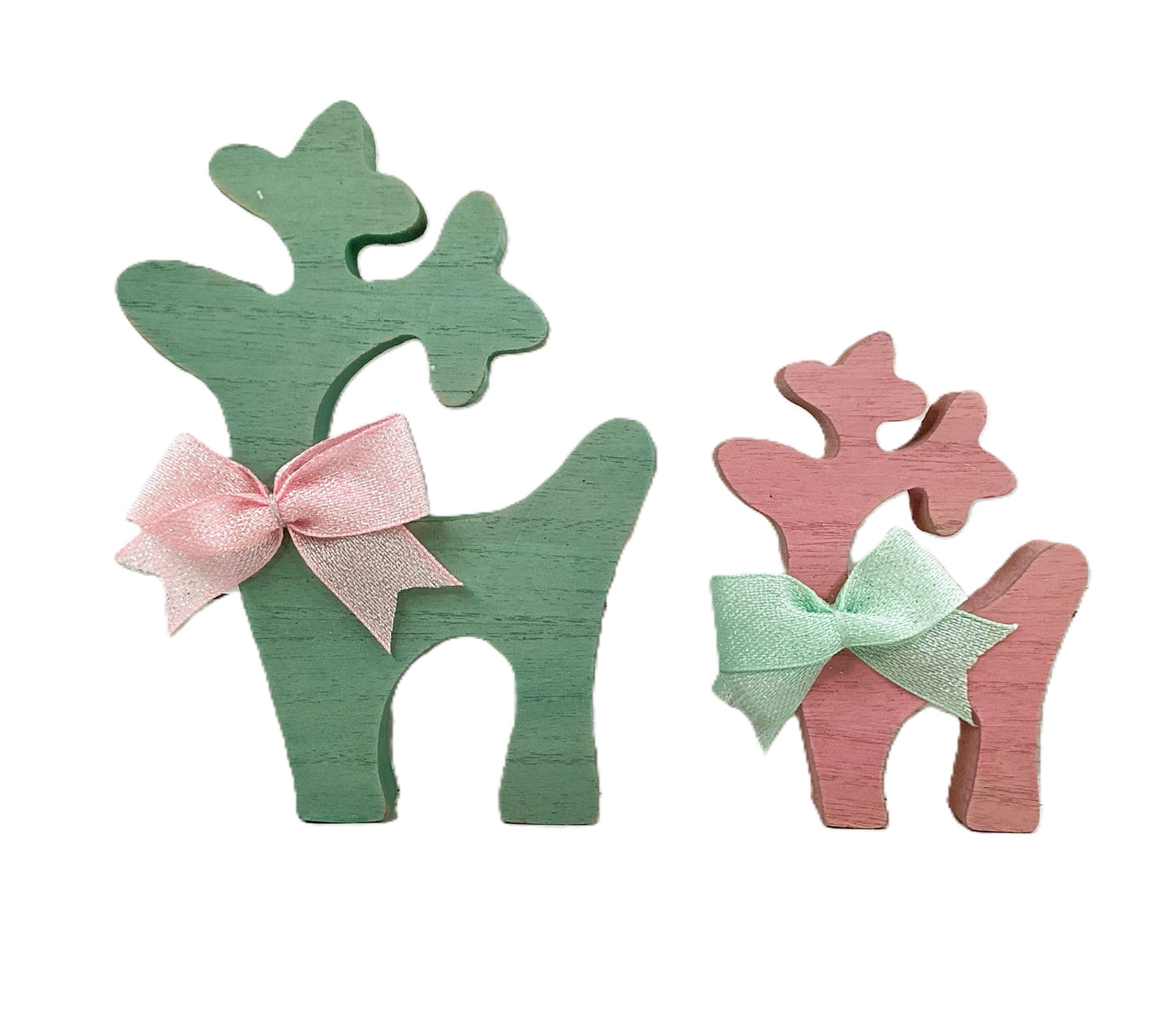 AGD  Christmas Decor - Pastel Reindeer Retro Pink Tree Garland 4pc