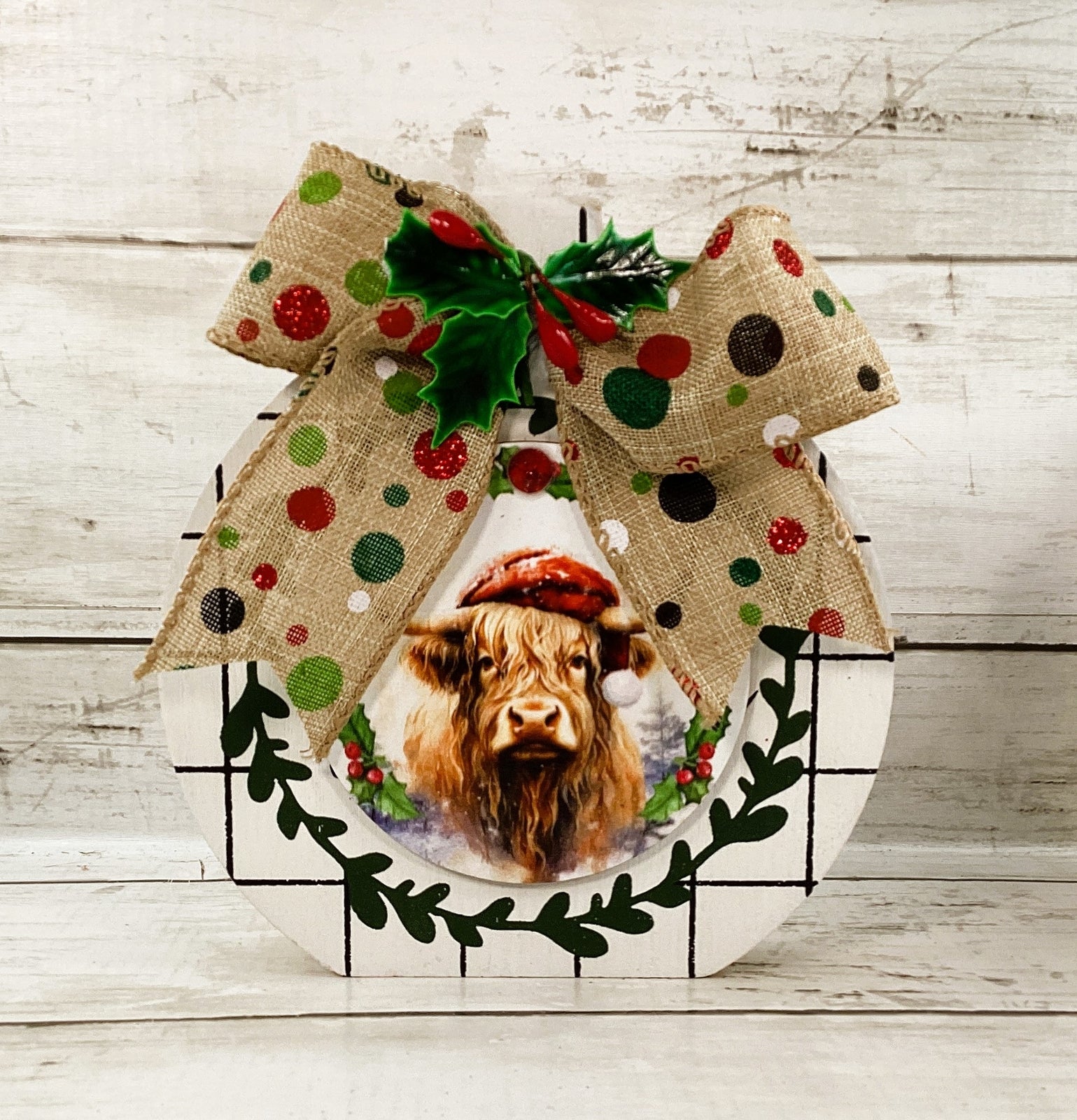 AGD Christmas Decor - Highland Cow Wood Chunky Wood Bulb Sitter 3pc