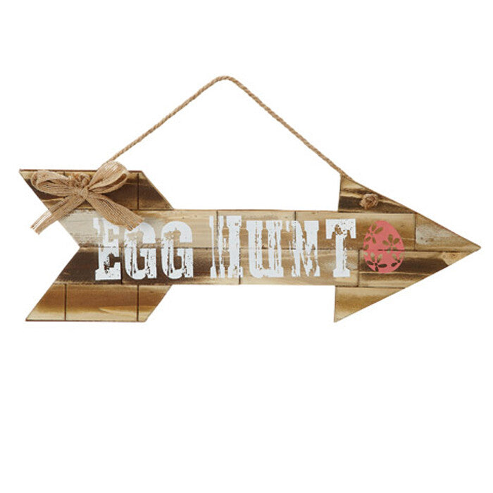 Darice Easter Decor - Egg Hunt Wood Slat Arrow Sign 19-inch