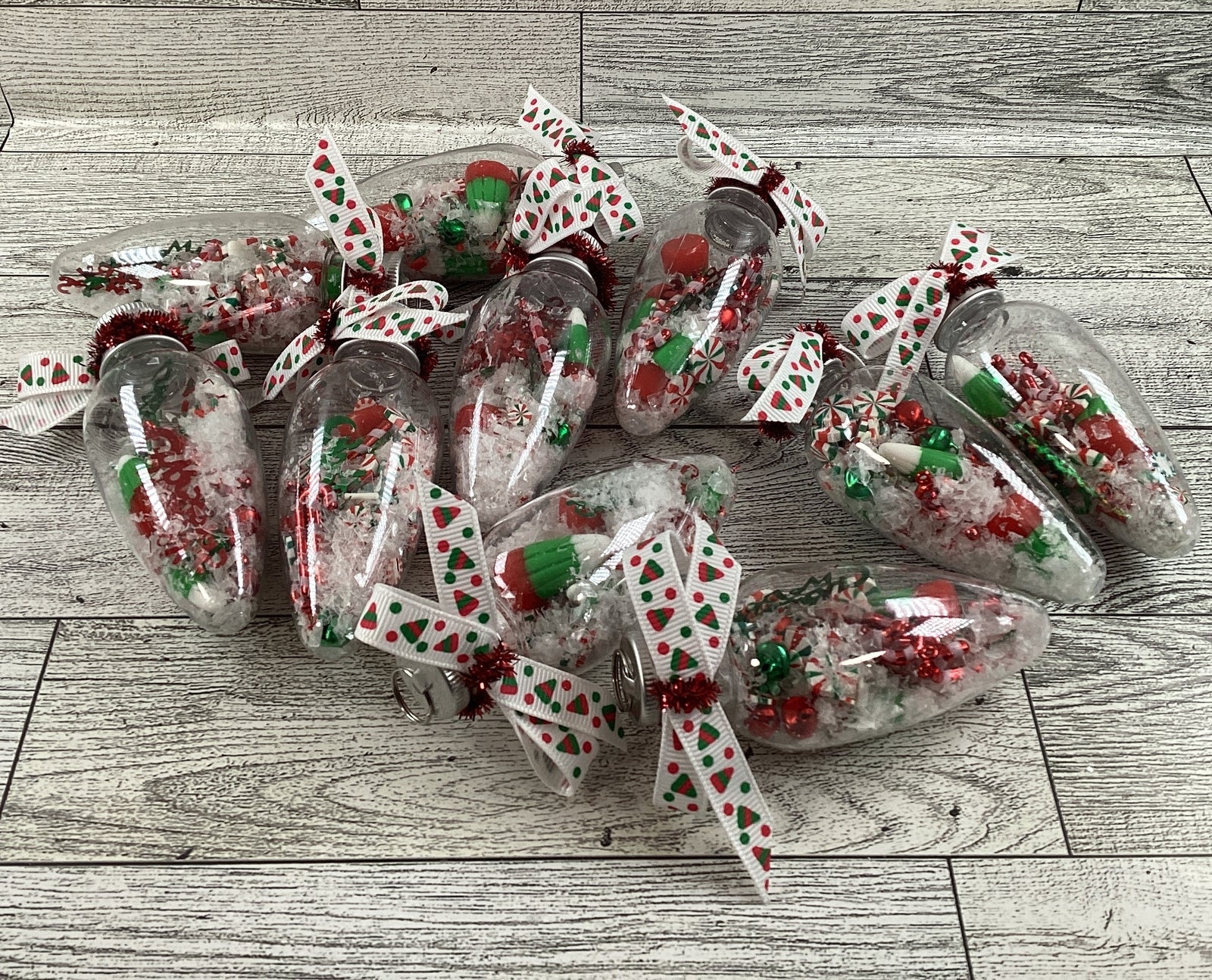 AGD Christmas Decor - Light Bulb Filled Candy Corn Cane Ornaments 10pc