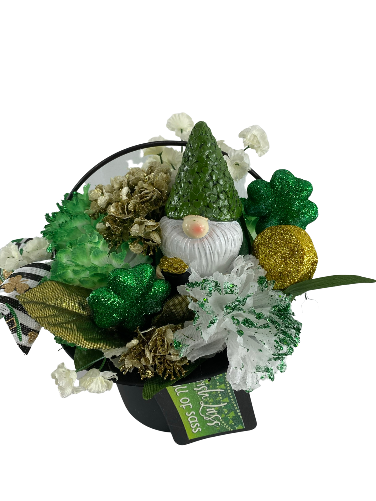 AGD Saint Patrick's Decor  – Full of Sass Gnome Top-hat Centerpiece