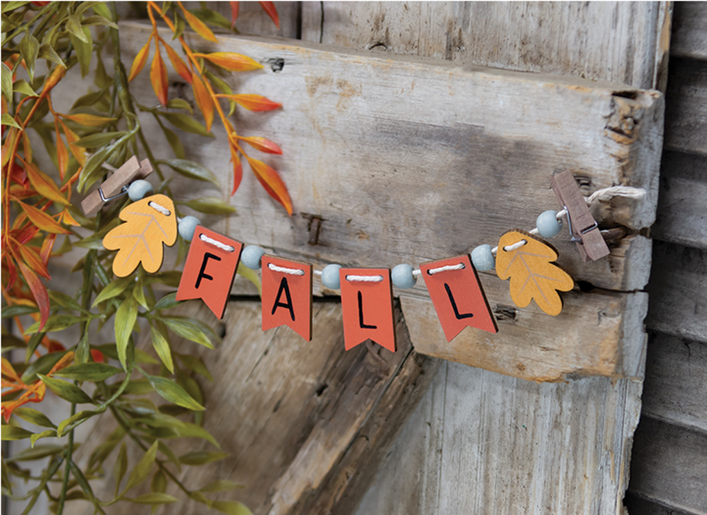 CWI Fall Decor - Fall Tier Tray Mini Small Banner Garland Clip